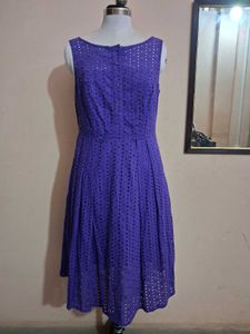 Cut Out Purple Dress With Pockets On Both Sides