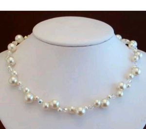 White Beads And  Crystal Nackless