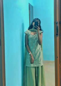 OLIVE GREEN SHARARA SET💚