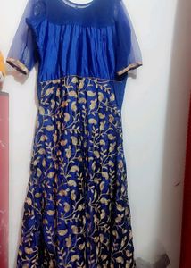 Navy Blue Party Wear Long Gown