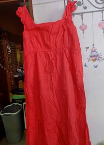 megenta Ruffle long dress