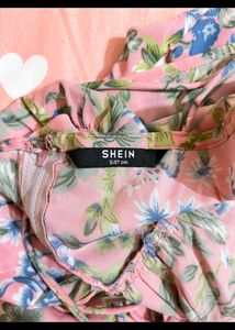 Shein Floral Print Tie-Strap Crop Top