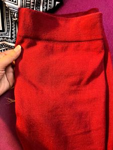 Red Leggings Fleece woolen