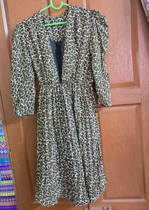 Leopard Print Dress with Belt
