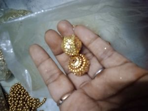 Big Beads Golden Colour With Stone