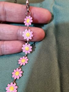 Pink Daisy Metal Floral Neckpiece
