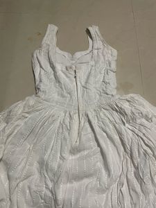 Chikankari White Gown