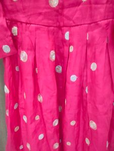 Pink Polka Dot Dress Kurta