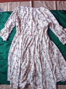 White Floral Kurta/ Dress