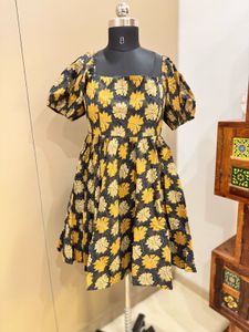 Cute Short Floral Cotton Dress