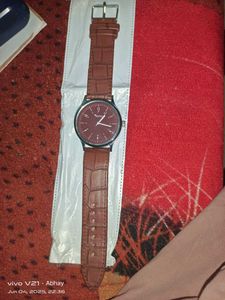 Maxter Brown faux Leather Watch