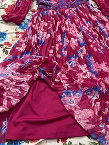 Magenta Floral Flared