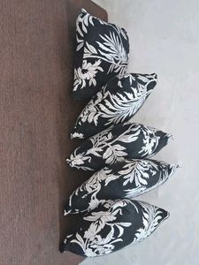 Black &amp; White Floral Throw Pillows