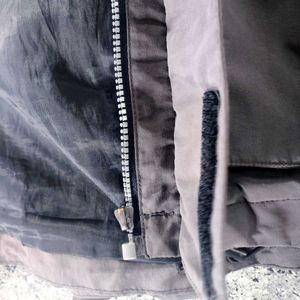 Gray Hooded Utility Jacket