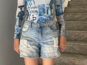 Vintage Patch Denim Shorts