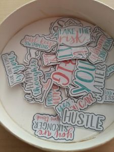 Motivated Word Stickers Hand Made