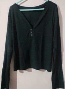 Harpa Black Ribbed Top