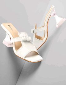 Elegant White Heels size 5