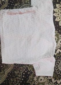 Pink Textured Button-Up Top