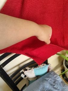 Red Knit Pullover Sweater