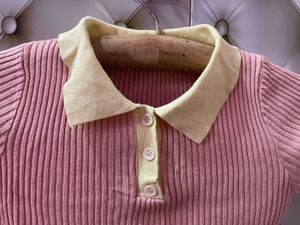 Pink Polo Crop Top