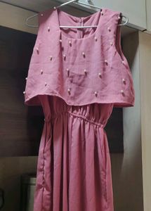 Plunging Pearl Embellished Sleeveless Jumpsuit