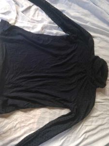 Blue Turtleneck Top