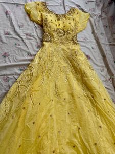 Yellow Hand Embroidered Gown 🌻🌟🌕