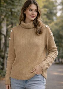 Elegant Turtleneck Knit Sweater