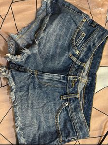 Rolled Hem ripped Denim Shorts pack of 2