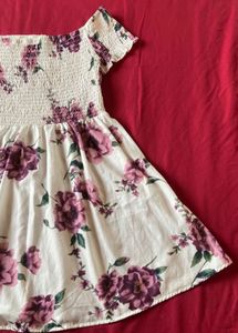 Off Shoulder Floral Printed Dress