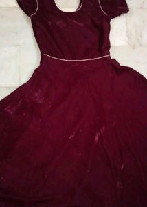 Velvet Frock Gown With Dimond Work