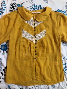Mustard Lace Top