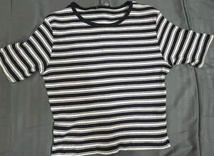 Striped Ribbed Crop Top