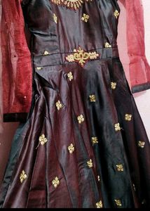 Elegant Maroon Embroidered Gown