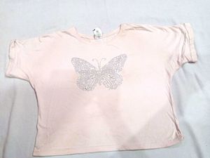 Oversized Light Pink Colour Crop Top 💌