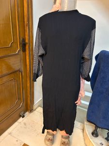 Black Midi Dress with Unique Sleeves