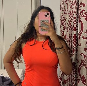 Neon Orange Activewear Top
