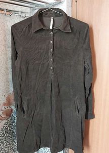 Corduroy shirt dress
