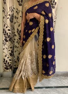 Heavily Embroidered Party Wear Saree