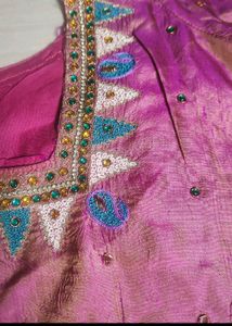 Pink Maggam Work Blouse
