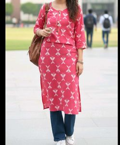 Pinkish Red Printed Kurti