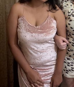 Pink Velvet Mini Dress