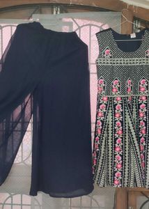 One Time Wear Navy Blue Designer Sharara For Girl