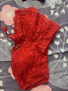 red frill stylish blouse