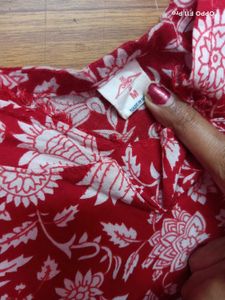 Red Floral Kurta
