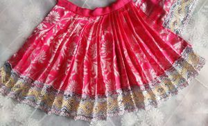 Pink And Silver Floral Lehenga For Radha Rani