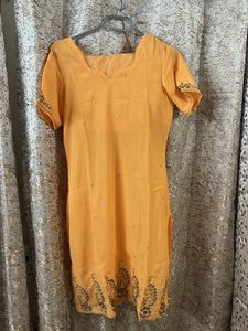 Elegant Orange Patiala Salwar Kameez