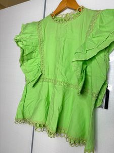 Green Ruffle Top