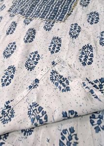 Casual Printed Women White, Light Blue Short Kurti
